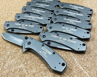 Groomsmen Folding Knives set, Groomsmen Gift, Best Man, Custom Knives, Wedding Gifts, Groomsmen Proposal, Father Of The Bride