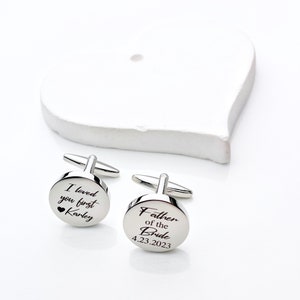 Father Of The Bride, Personalized CuffLinks, Wedding Gift for Husband, Custom Cufflinks for Him, Gifts For Him