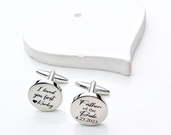 Father Of The Bride, Personalized CuffLinks, Wedding Gift for Husband, Custom Cufflinks for Him, Gifts For Him