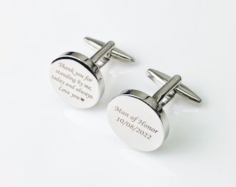 Man Of Honor | Cufflinks For Dad | Personalized Cuff Links | CuffLinks | Wedding Gift for Best Friend | Man Of Honor Customized Gift