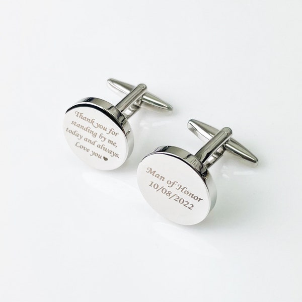 Man Of Honor | Cufflinks For Dad | Personalized Cuff Links | CuffLinks | Wedding Gift for Best Friend | Man Of Honor Customized Gift