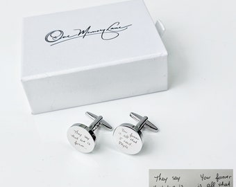 Handwriting CuffLinks, Gift for Him Personalized Cuff Links, Wedding Gift for Husband, Custom Cufflinks for Him, Valentine’s Gift for Him