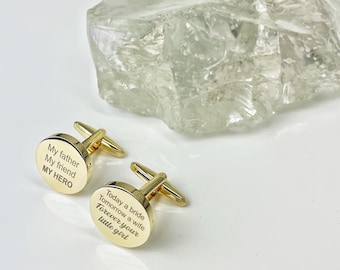 Father of the Bride Cufflinks, Father of the Bride Gift for Wedding, Personalized Gift for Father of the Bride, Gift For Dad