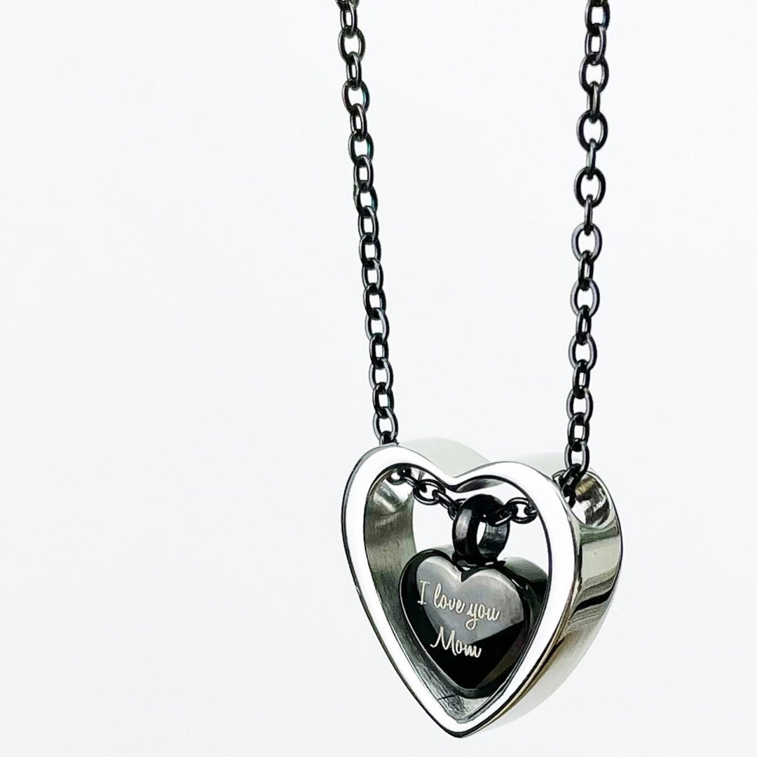 Cremation Heart - Photo Engraved