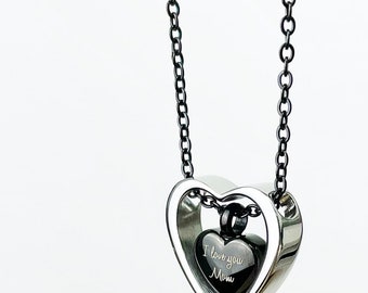 Personalized Heart Cremation Urn Necklace: Engraved Memorial Jewelry