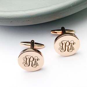 Rose Gold Cuff Links Handwriting CuffLinks Wedding Gift for Husband Custom Cufflinks for Him image 8