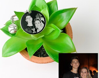 Personalized Photo Keychain: Engraved Stainless Steel Keepsake