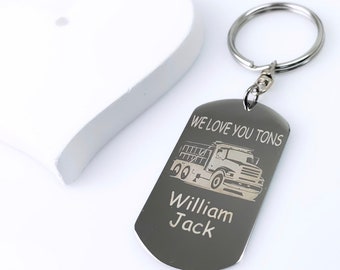 Keychain - Truck Driver Keychain - Dump Truck Driver - Drive Safe - New Driver - Gifts for Him - Gifts for Father - Fathers Day Gift