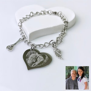 Personalized Gift - Picture bracelet - Chain Bracelet - Bracelet - Photo Engraving - Mothers Day Gift - Engraved Bracelet