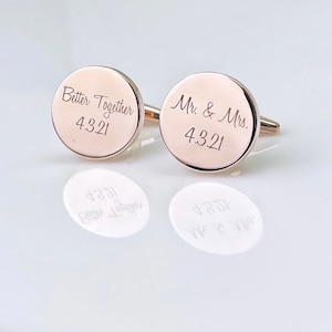 Rose Gold Cuff Links | Gifts For Husband | Better Together | I Love You Most | Wedding Gift for Husband | Custom Cufflinks for Him