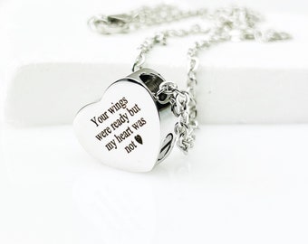 Grief Necklace, Pendant For Ashes, Urn Necklace, Cremation Necklace, In Memory of, Memorial Necklace, Name Urn Necklace
