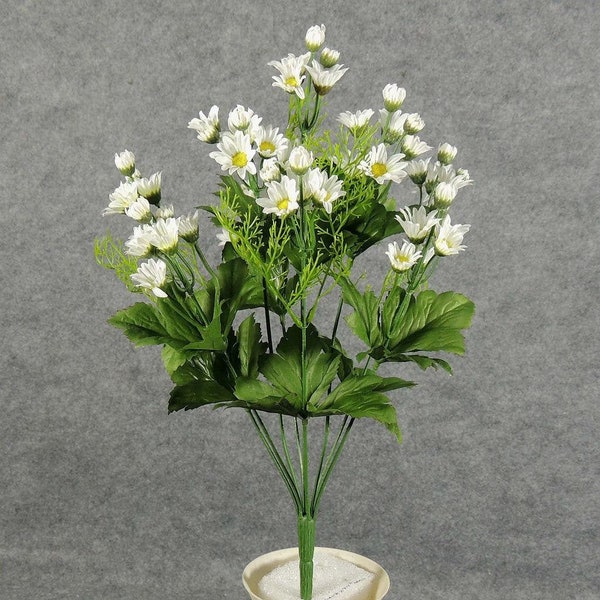 Artificial Wild Daisy Bush, 14 inches tall, 9 branches, wild flowers, per 1 or 3 bushes