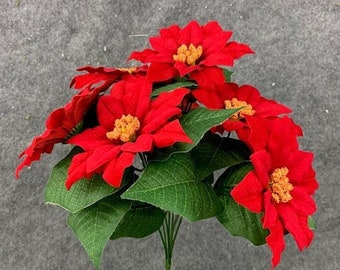 Artificial Poinsettia, Christmas Decorations, Red Poinsettia, White Poinsettia, per each