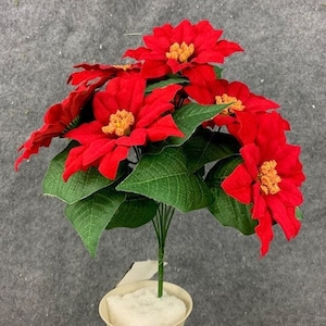 Artificial Poinsettia, Christmas Decorations, Red Poinsettia, White Poinsettia, per each