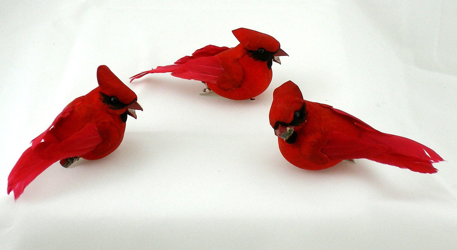 12 pc Artificial Cardinal Birds 3.75 inches with clip Etsy