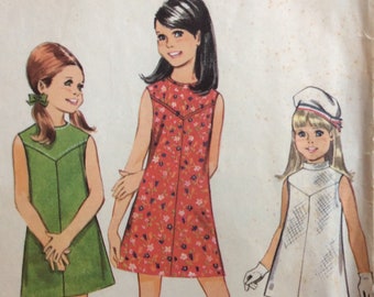 McCall’s 9270, girls dress, size 12, bust 30, vintage 1960's sewing pattern