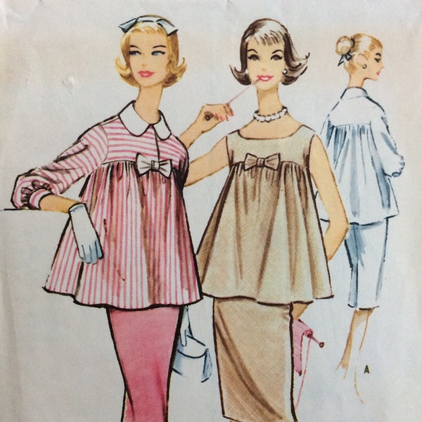 McCall's 4937,  misses maternity top and skirt, size 12, bust 32, vintage 1950’s sewing pattern