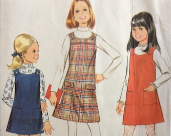 McCall's 9395, girls jumper and blouse, size 7, or size 12, vintage 1960's sewing pattern