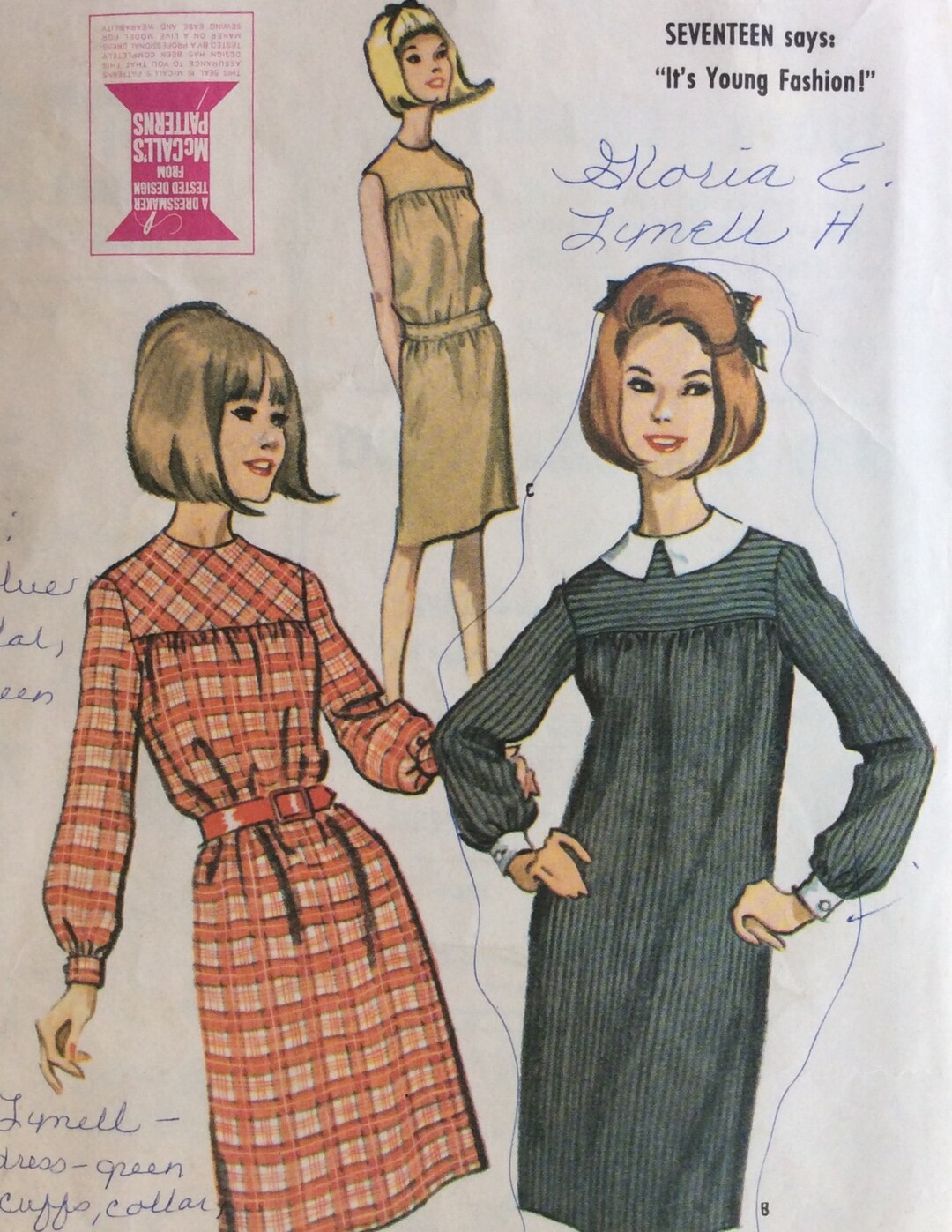 Mccalls 7876, Juniors Dress, Size Small, Size 9-10-11, Bust 30 1/2 31 1 ...