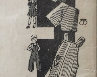 CLEARANCE!!  Mail order 8725, child’s dress, panties and overalls, size 3, vintage 1940's sewing pattern