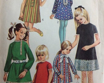 Simplicity 7784, girls A-line dress, size 12, bust 30, vintage 1960's sewing pattern