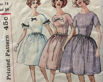 CLEARANCE!! Simplicity 4301 misses dress in proportioned sizes size 14 bust 34 vintage 1960's sewing pattern