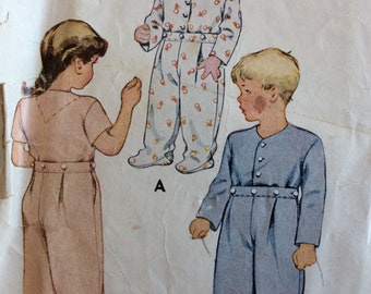 CLEARANCE!!  McCall 5830, childs two-piece pajamas, size 1, vintage 1940's sewing pattern