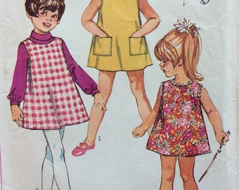 Simplicity 7739, girls Jiffy sundress or jumper, size 6, vintage 1960's sewing pattern