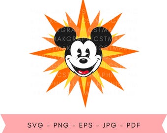 Mickey Fun Wheel SVG - Pixar Pal-A-Round SVG - Mickey PNG - Rueda de la fortuna - Mickey retro imprimible - Compatible con Cricut