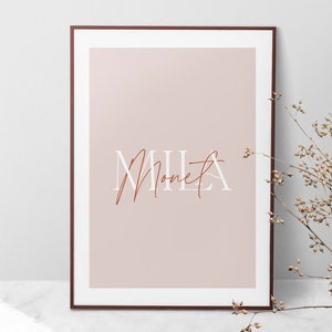 Impresión de nombre personalizado, cartel de nombres, regalo personalizado para recién nacidos, regalo para embarazo y baby shower, impresión digital personalizada