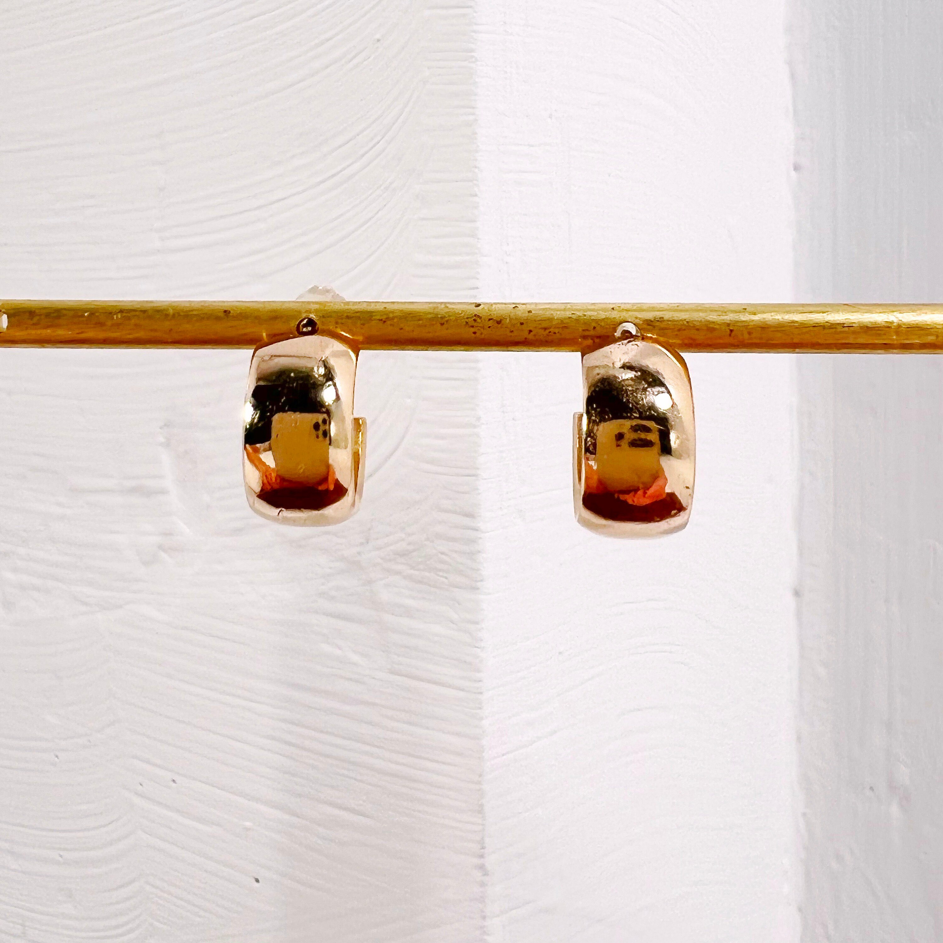 Glow Huggie Hoop Earrings. Chunky Hoops. Minimalist Gold Etsy Ireland