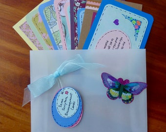 Packet #4 of Scripture Cards, 7 Handmade Decorative Encouraging Cards, 3x5" Christian Bible Memory Cards, Inspirational Religious Gifts