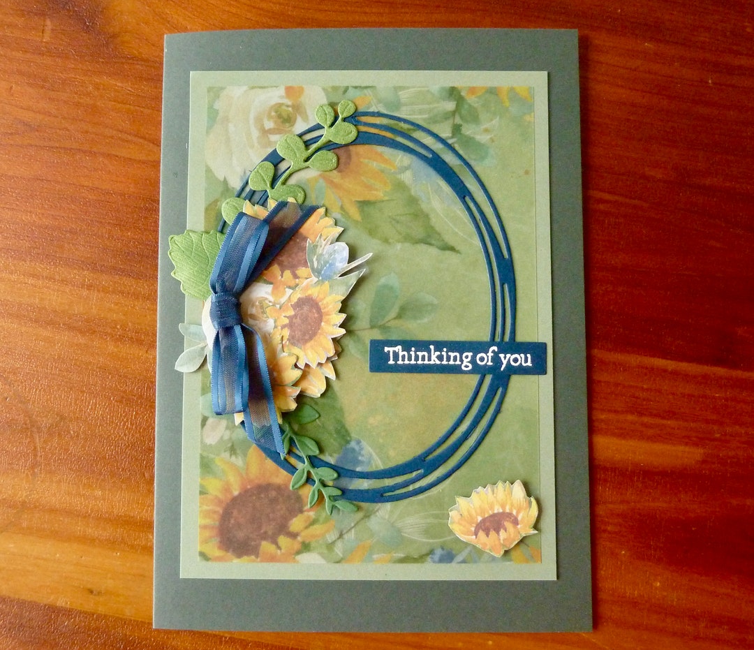 Sunflower Thinking of You Card Handmade 5x7 Thinking of You Etsy