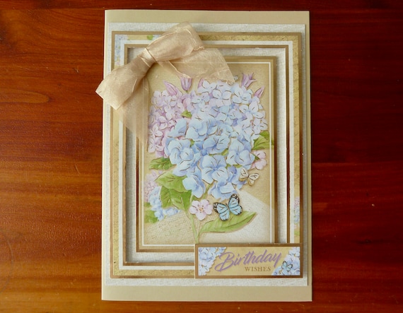Birthday Cards Lovely Hydrangea Greeting Card For Her Handmade Floral ...