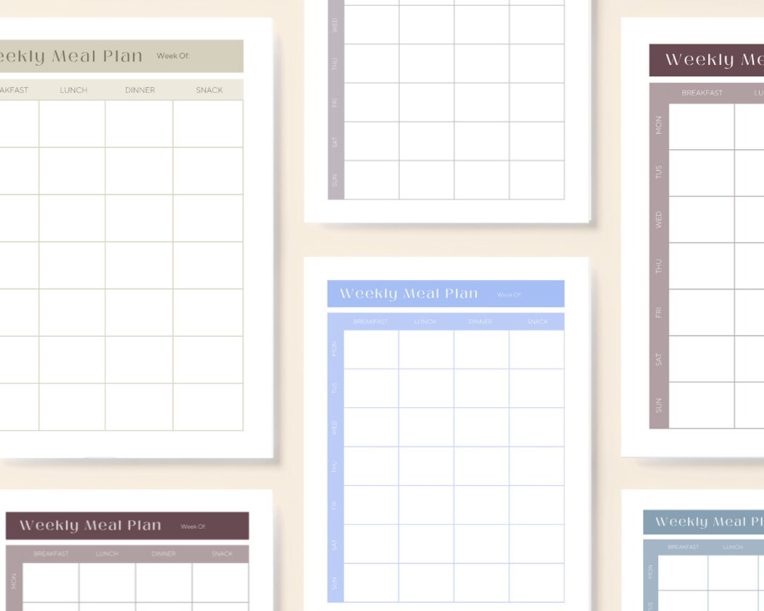 Printable Weekly Meal Plan Digital Download Printable Planner Insert ...