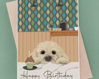 Dog Birthday Card - Cockerpoo
