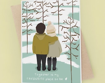 Together Is My Favourite Place To Be Card - Anniversary - Husband - Wife