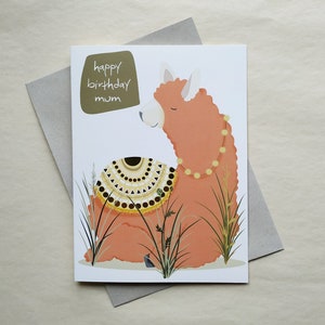 Carte d'anniversaire de maman lama - carte d'anniversaire de maman - carte d'anniversaire d'alpaga - carte pour elle - carte de belle-mère - maman
