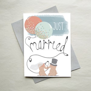 Elefanten Hochzeitskarte - Mr and Mrs Karte - Süße Elefanten Karte - Mann - Frau