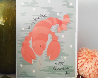 To My Lobster Valentines Card - Recycled Eco Card - Husband - Wife - Card For Him