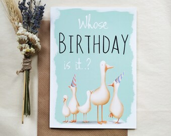 Funny Ducks Birthday Card - Geese Birthday Card - Cards For Him - Kids Birthday Card - Card For Men