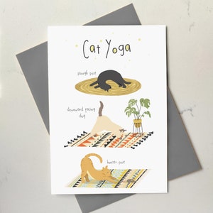 Funny Cat Yoga Card - Card For Her - Yoga Studio