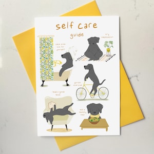 Carte de rétablissement pour chien - Guide d'autosoins - Carte Labrador - Repos et récupération - Carte de rétablissement amusante - Une pensée pour vous - Carte d'anniversaire