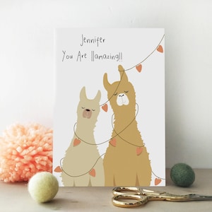 "You Are Llamazing Llama Karte - ""You Are Llamazing Llama"" Karte - Jubiläums Karte - ""You Are Amazing"" - Niedliches Wortspiel Karte - Karte für Sie."