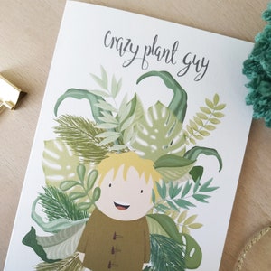Crazy Plant Guy Karte - Pflanzenliebhaber Karte - Botanische Karte - Lustige Pflanzenkarte - Karte für Ihn