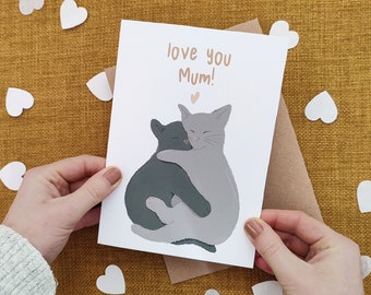 Cat Mothers Day Card - Cat Mum - Eco Recycled Card - Cat Lover - Cat Illustration - From The Cat