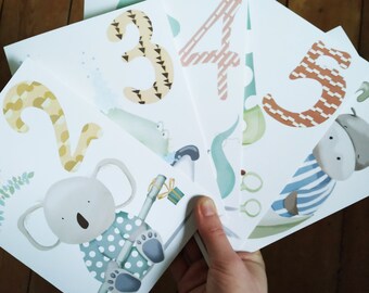 Animal Birthday Cards for Kids – Illustrated Set of 5