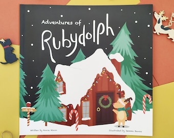 Livre d’images pour enfants de Noël - Rubydolph - Cadeau de remplissage de boîte de réveillon de Noël - Livre d’histoires de Noël - Remplissage de bas de Noël