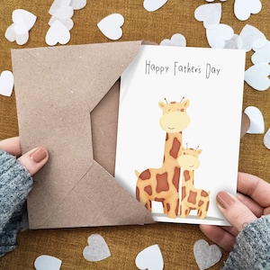 Niedliche Giraffen Vatertagskarte - Erster Vatertag - Karte für Papa - Lustige Karte für Papa
