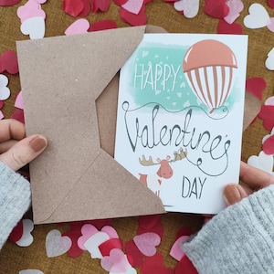 Carte de Saint-Valentin drôle d'orignal - carte drôle de renne animal - carte recyclée écologique - cartes pour lui